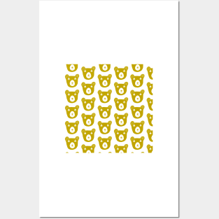 Cute yellow and white bear illustration Posters and Art